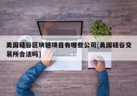 美国硅谷区块链项目有哪些公司[美国硅谷交易所合法吗]